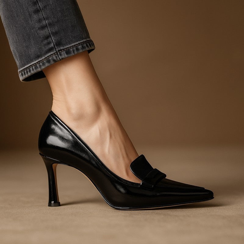Lorven Polished Leather Loafer Heel