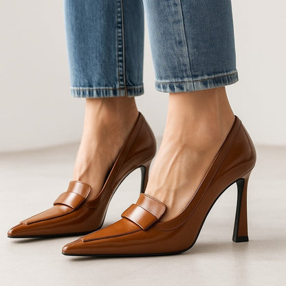 Lorven Polished Leather Loafer Heel