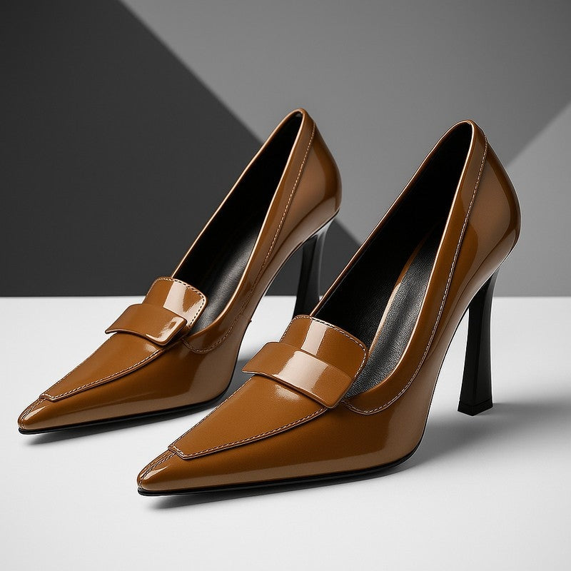Lorven Polished Leather Loafer Heel