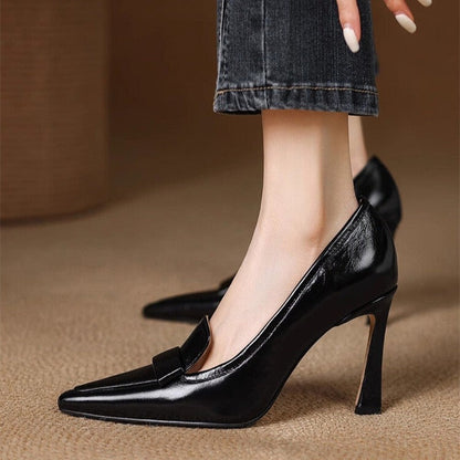 Lorven Polished Leather Loafer Heel
