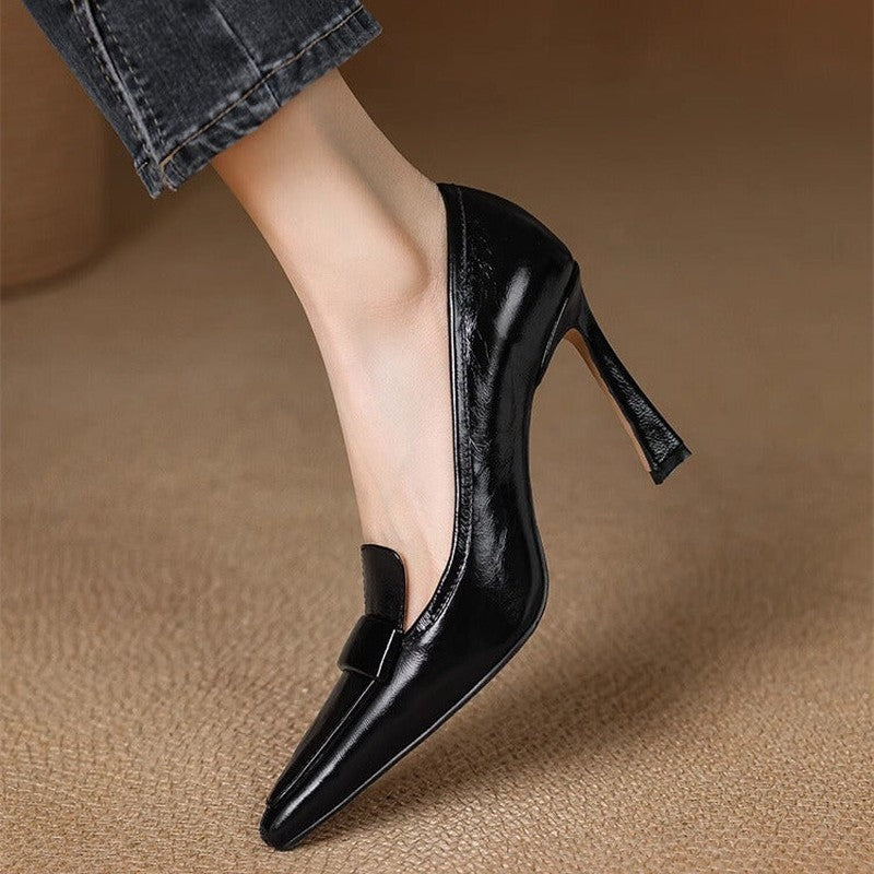 Lorven Polished Leather Loafer Heel