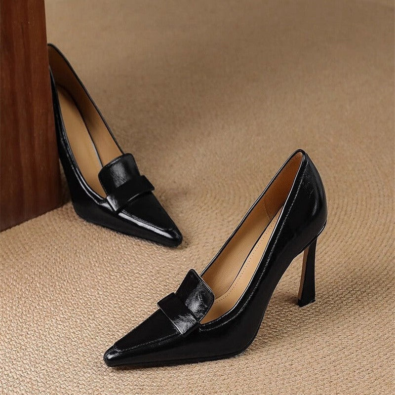 Lorven Polished Leather Loafer Heel