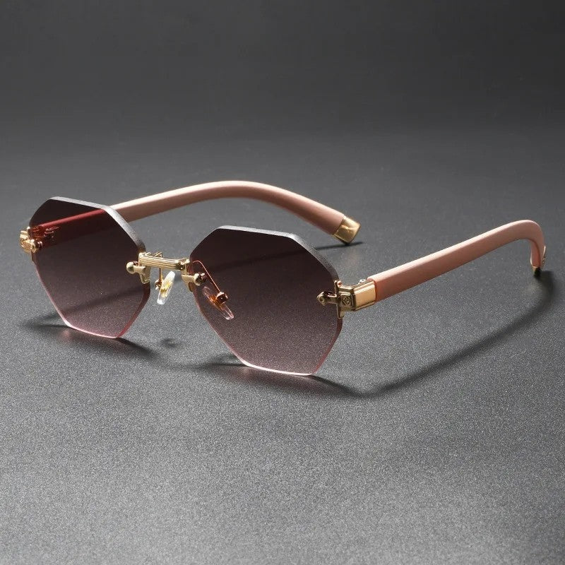 Lunari Geometric Rimless Gradient Sunglasses