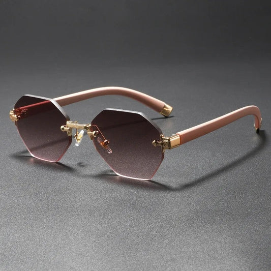 Lunari Geometric Rimless Gradient Sunglasses