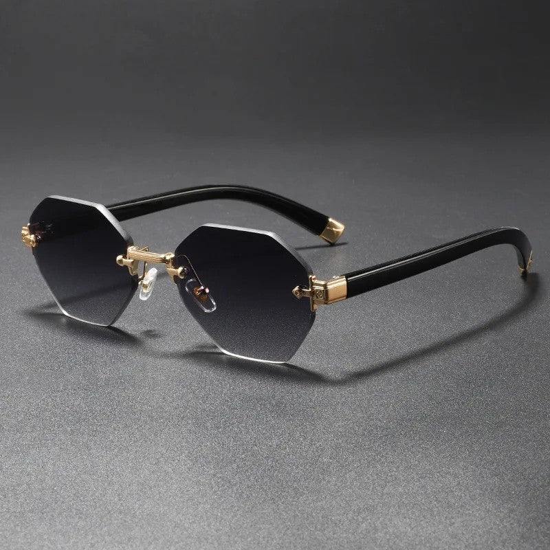 Lunari Geometric Rimless Gradient Sunglasses