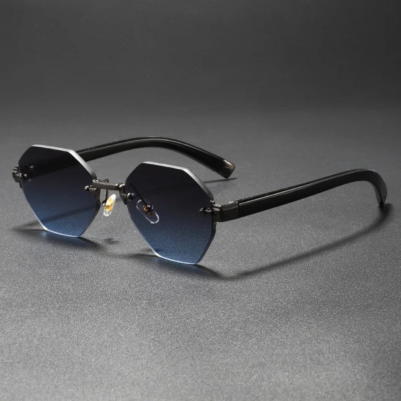 Lunari Geometric Rimless Gradient Sunglasses