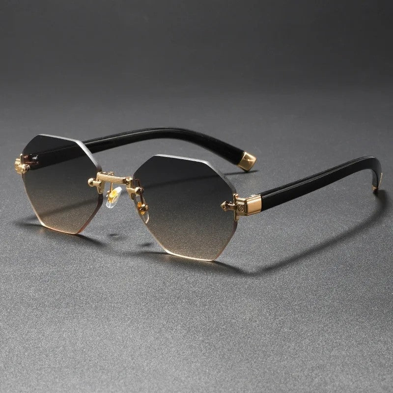 Lunari Geometric Rimless Gradient Sunglasses