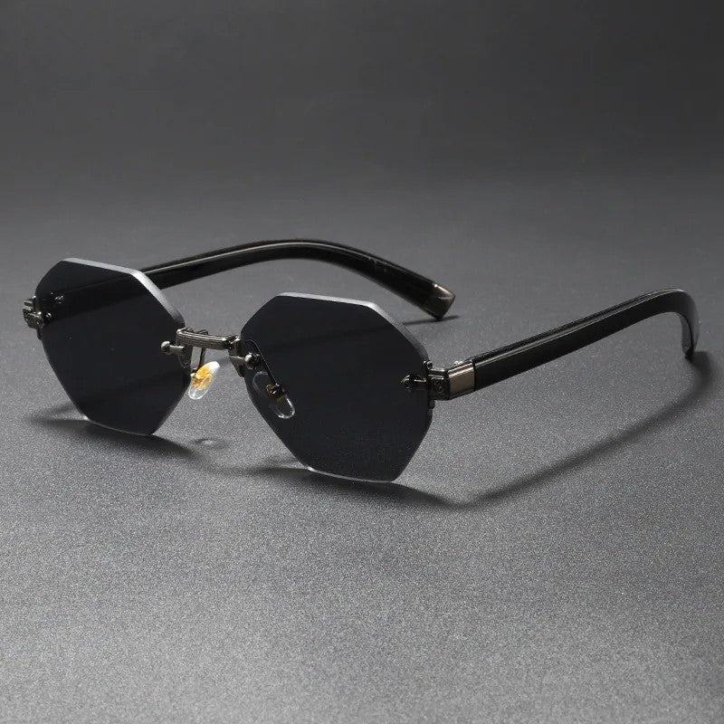 Lunari Geometric Rimless Gradient Sunglasses