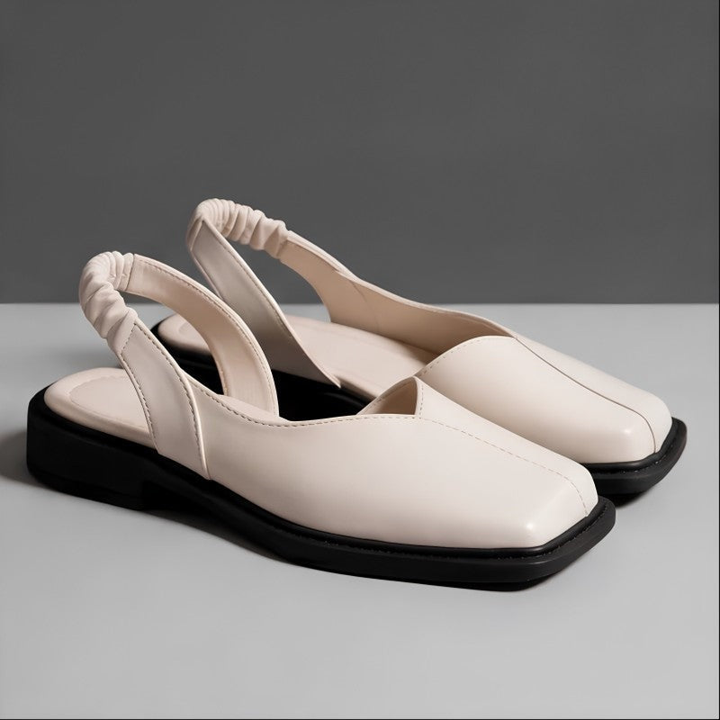 Lunari Square Toe Slingback Flats