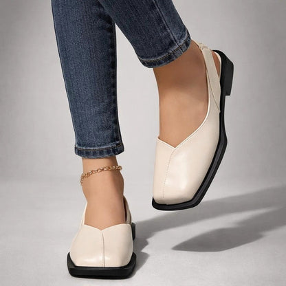 Lunari Square Toe Slingback Flats