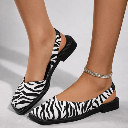 Lunari Square Toe Slingback Flats