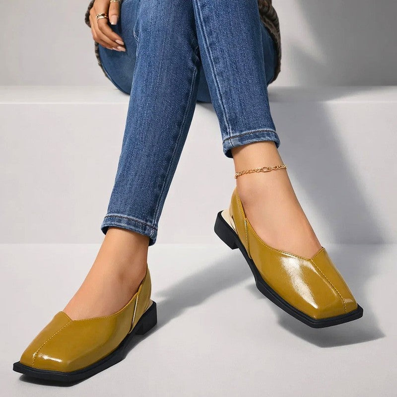 Lunari Square Toe Slingback Flats