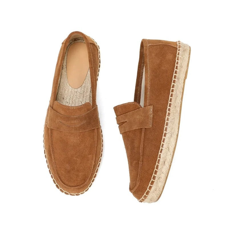 Lunari Suede Espadrille Platform Loafers