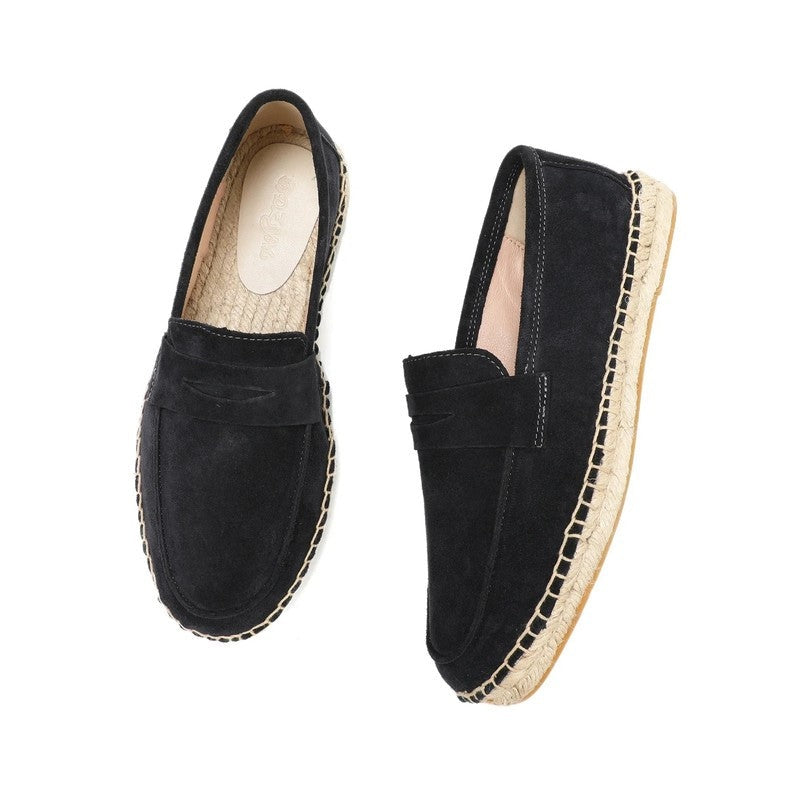 Lunari Suede Espadrille Platform Loafers