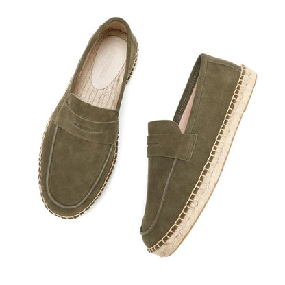 Lunari Suede Espadrille Platform Loafers