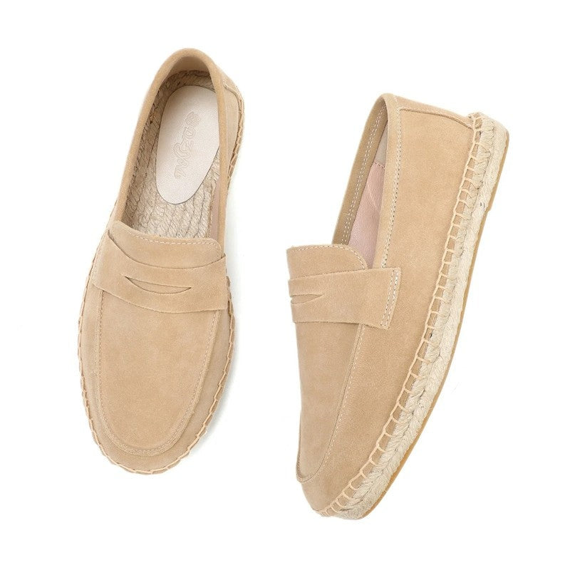 Lunari Suede Espadrille Platform Loafers