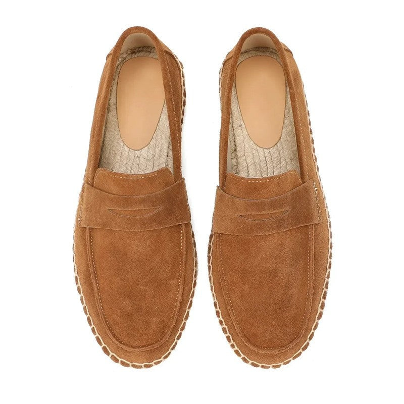 Lunari Suede Espadrille Platform Loafers
