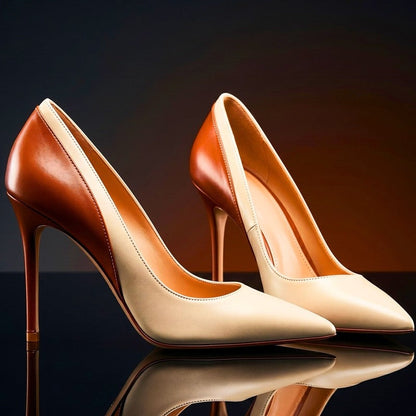 Lunedi Two-Tone Leather Pointed Pump