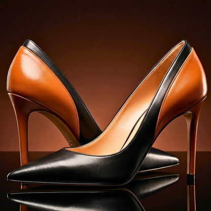 Lunedi Two-Tone Leather Pointed Pump