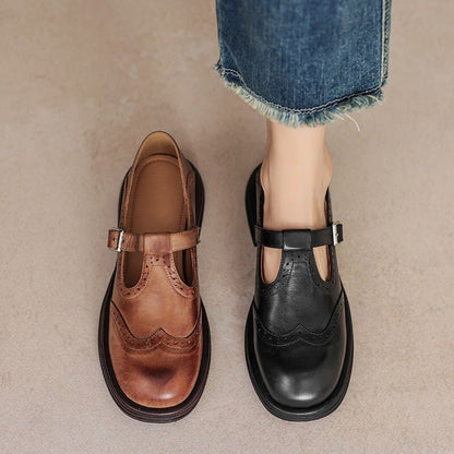 Lunetti Brogue Buckle Strap Loafers