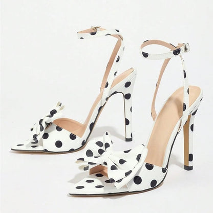 Luniva Bow Detail Ankle Strap Heels