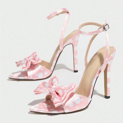 Luniva Bow Detail Ankle Strap Heels