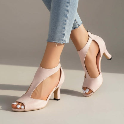 Lynari Cutout Peep Toe Heel Sandals