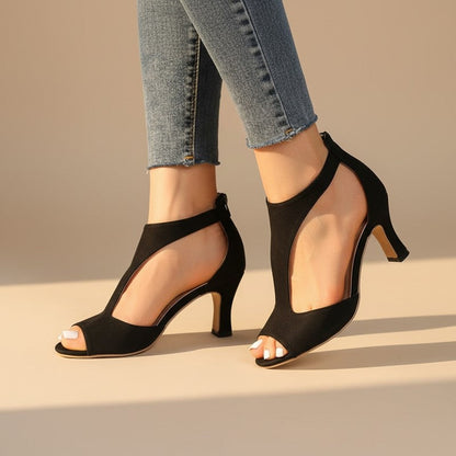 Lynari Cutout Peep Toe Heel Sandals