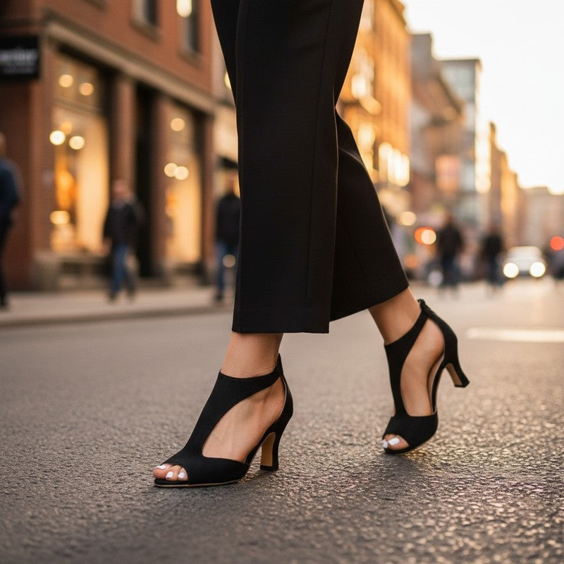Lynari Cutout Peep Toe Heel Sandals