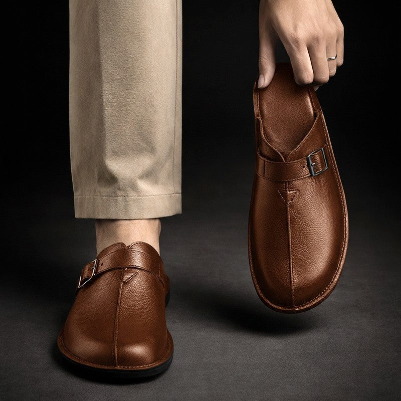 Marnel Buckle Strap Slip-On Mules