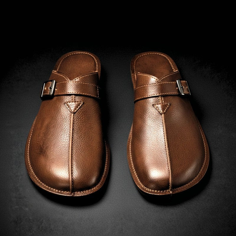 Marnel Buckle Strap Slip-On Mules
