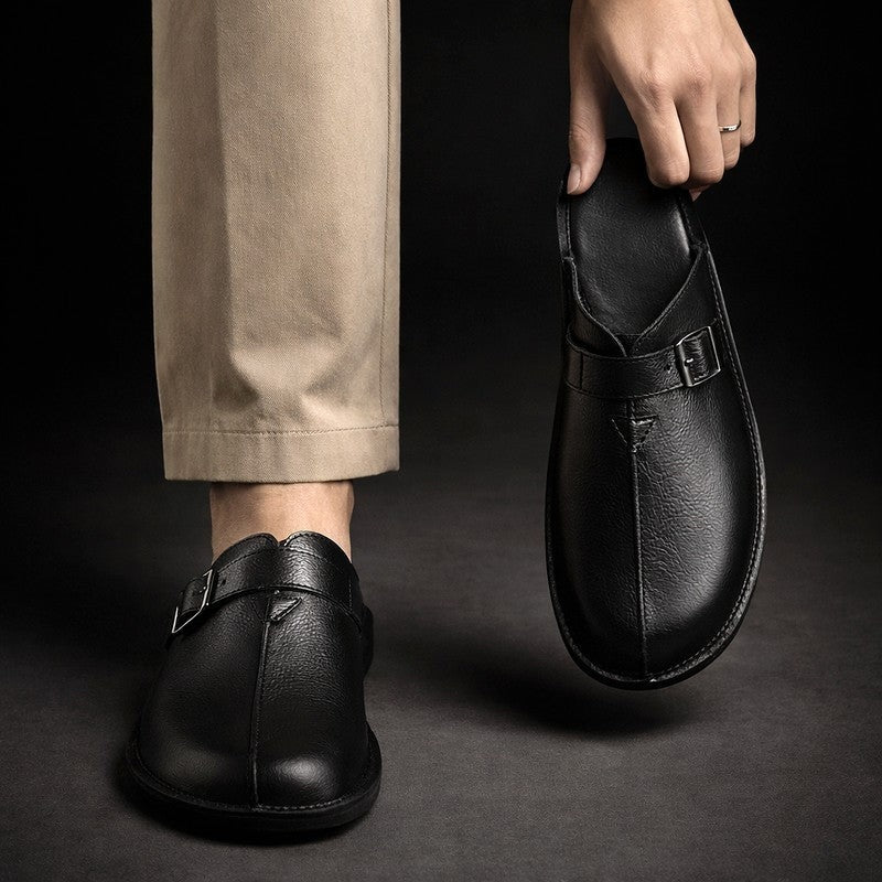 Marnel Buckle Strap Slip-On Mules