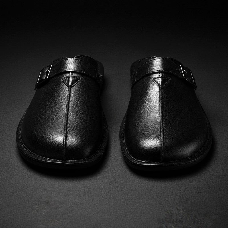 Marnel Buckle Strap Slip-On Mules