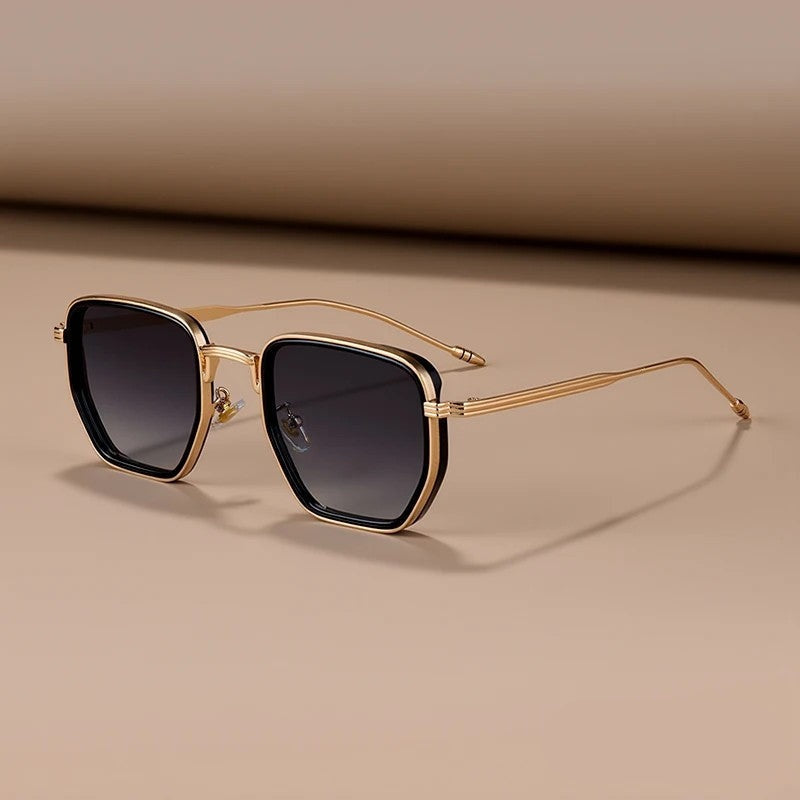 Marvion Geometric Metal Frame Sunglasses