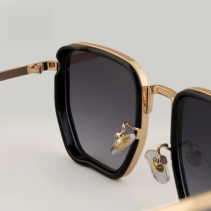 Marvion Geometric Metal Frame Sunglasses