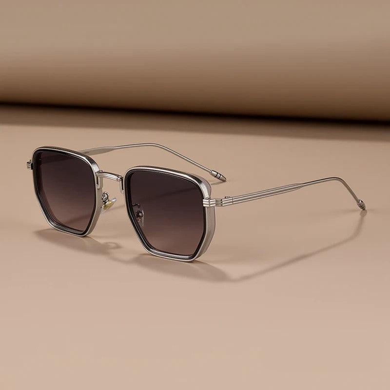 Marvion Geometric Metal Frame Sunglasses