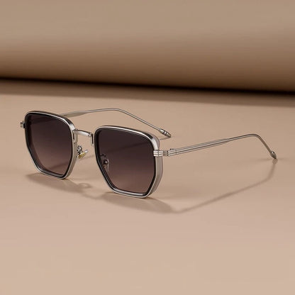 Marvion Geometric Metal Frame Sunglasses