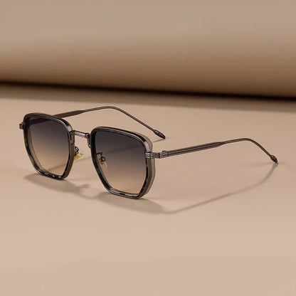 Marvion Geometric Metal Frame Sunglasses