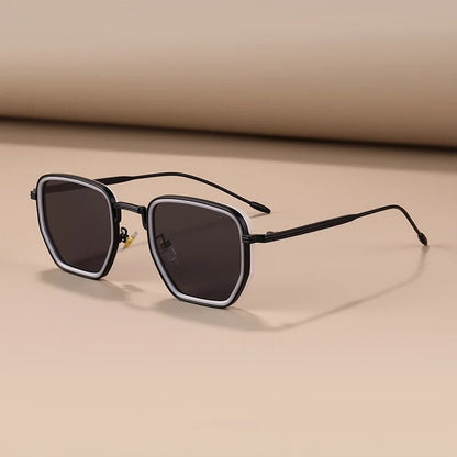 Marvion Geometric Metal Frame Sunglasses