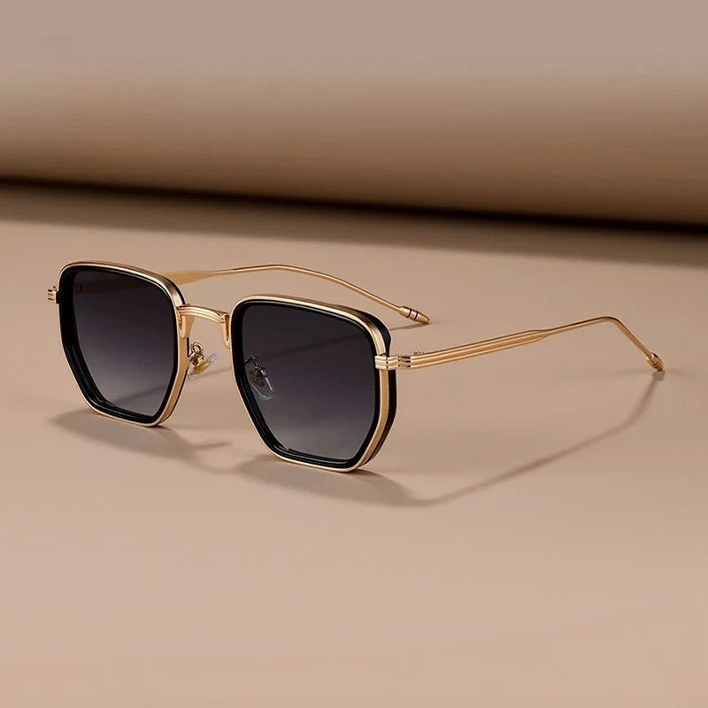 Marvion Geometric Metal Frame Sunglasses