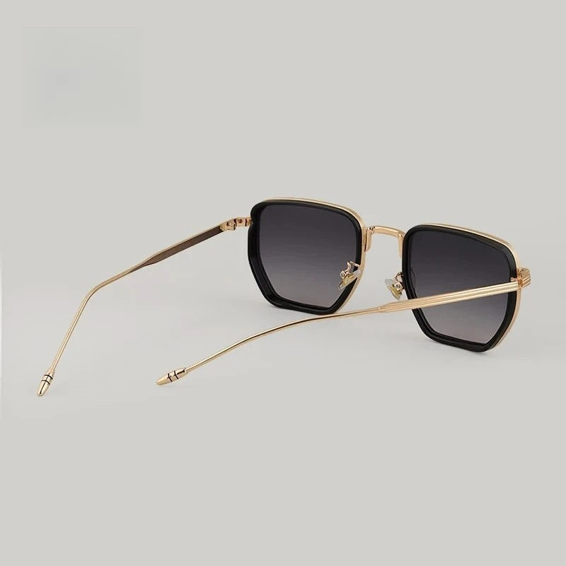 Marvion Geometric Metal Frame Sunglasses