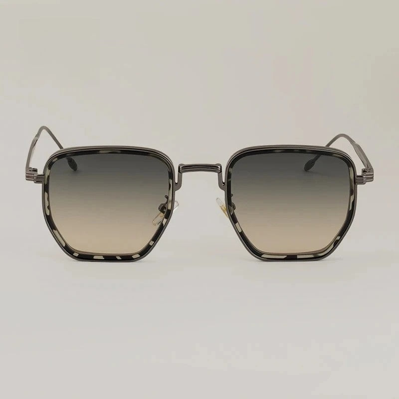 Marvion Geometric Metal Frame Sunglasses