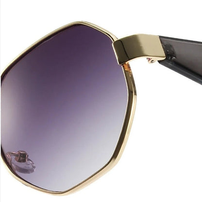 Ravone Geometric Metal Frame Sunglasses
