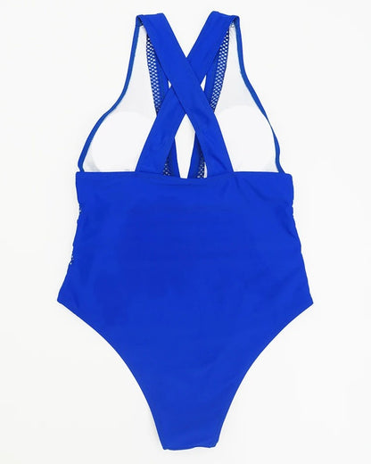 Mesh Panel Plunge One-Piece Swimsuit