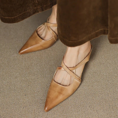 Mirella Crisscross Pointed Toe Mules