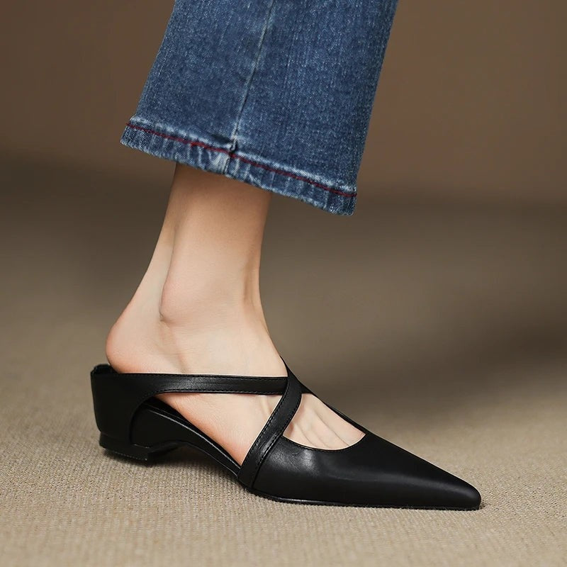 Mirella Crisscross Pointed Toe Mules