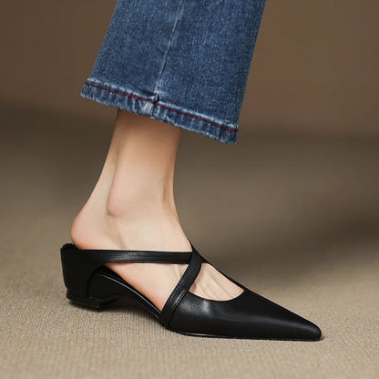 Mirella Crisscross Pointed Toe Mules