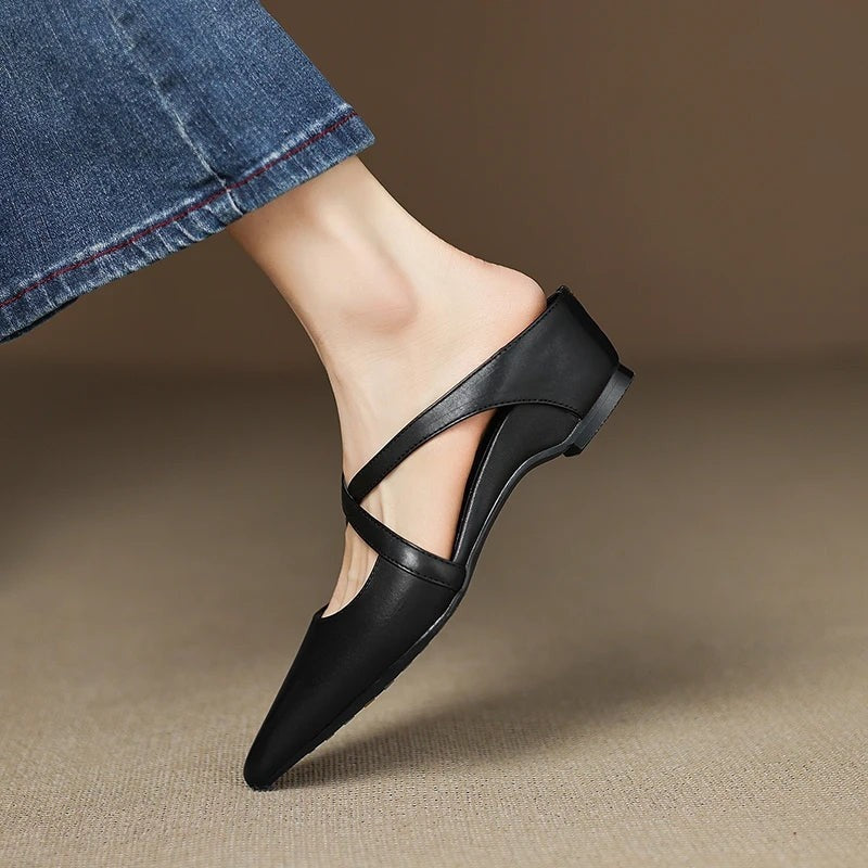 Mirella Crisscross Pointed Toe Mules