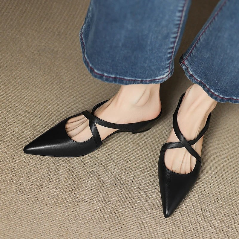 Mirella Crisscross Pointed Toe Mules