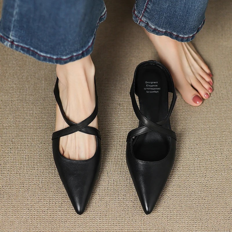 Mirella Crisscross Pointed Toe Mules